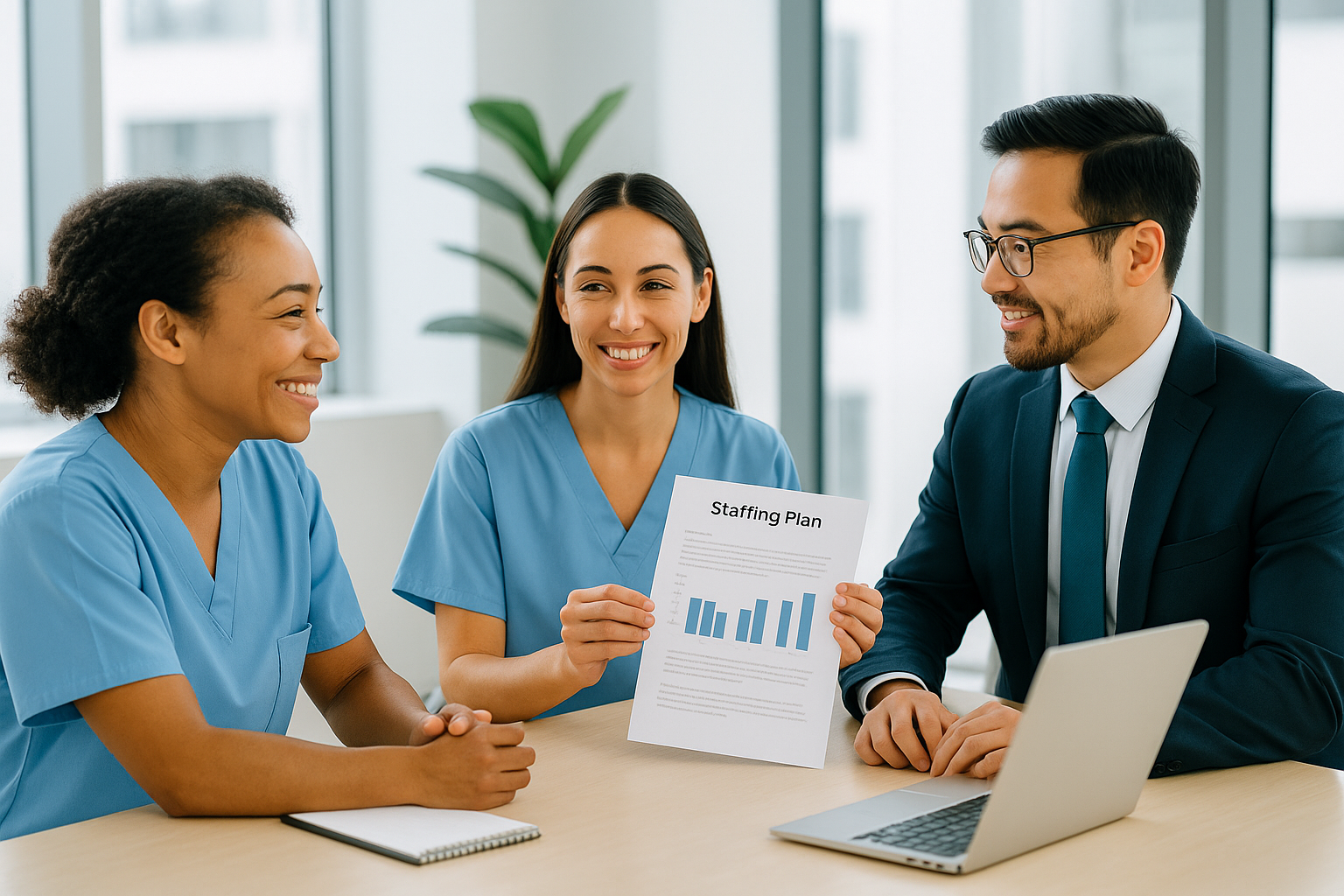 Registered Manager Recruitment specialist reviewing staffing plan